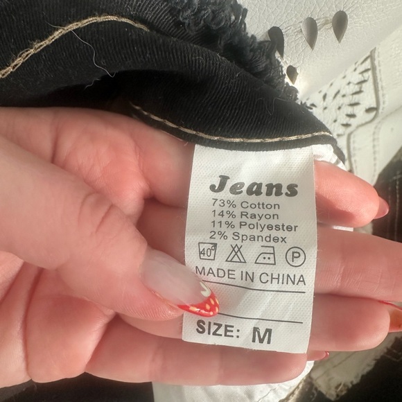 Amazon Patchwork Denim Skirt - Black, Cream, Tan - M - Picture 3 of 6